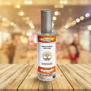 parfum d'intérieur amour parfait en spray infusé aux pierres semi précieuses senteur rose rouge