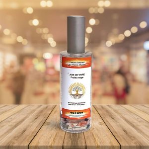 parfum d'intérieur joie de vivre en spray infusé aux pierres précieuses et senteur fruits rouges